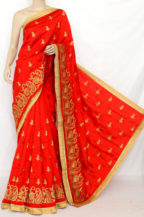 Exclusive Embroidered Saree (With Blouse) 13296