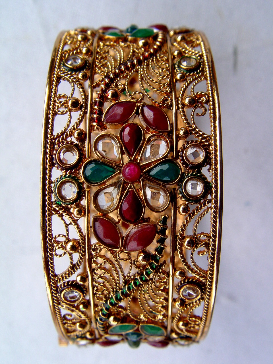 Gold Plated Bangle (Kundan/Meena) 10316