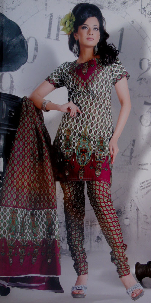 Designer Cotton Printed Suit Un-stitched 10406