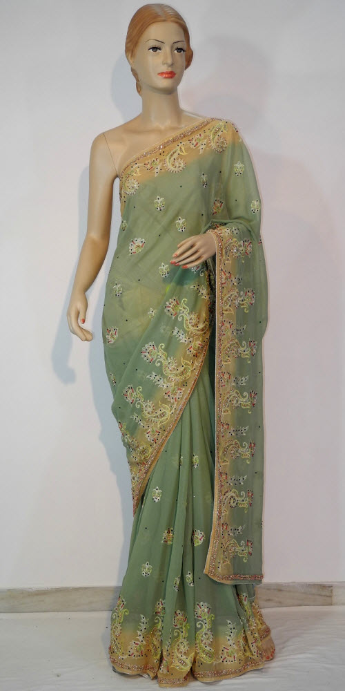 Designer Embroidered Saree 10663