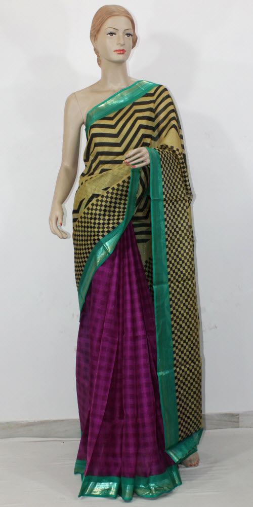 Exclusive Manipuri Check (Half-Half) Saree 11324