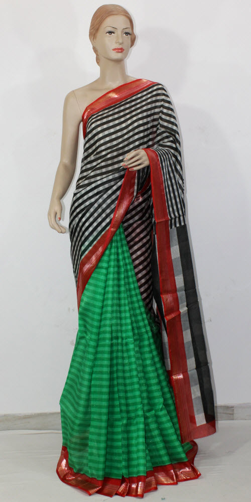 Exclusive Manipuri Check (Half-Half) Saree 11337