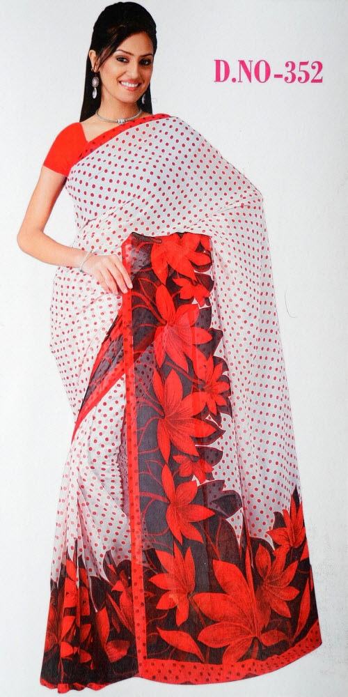Digital Printed Faux Georgette Saree 11389
