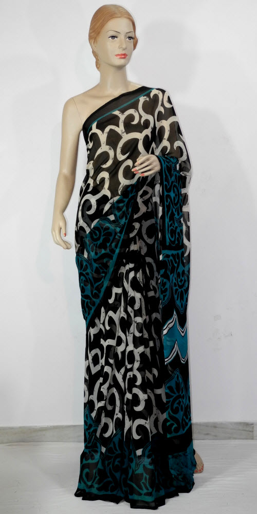 Printed Faux Georgette Saree 11394