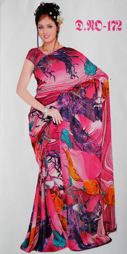 Digital Printed Faux Georgette Saree 11426