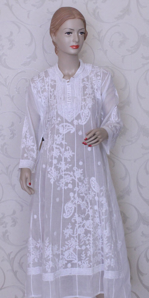 Anarkali Semi-stitched Kurta (KOTA-Chikankari) 11713