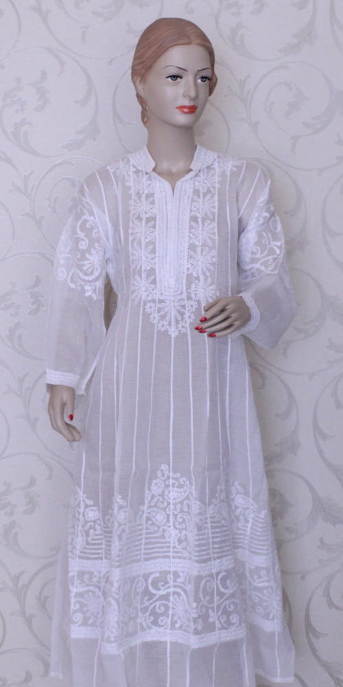 Anarkali Semi-stitched Kurta (KOTA-Chikankari) 11715