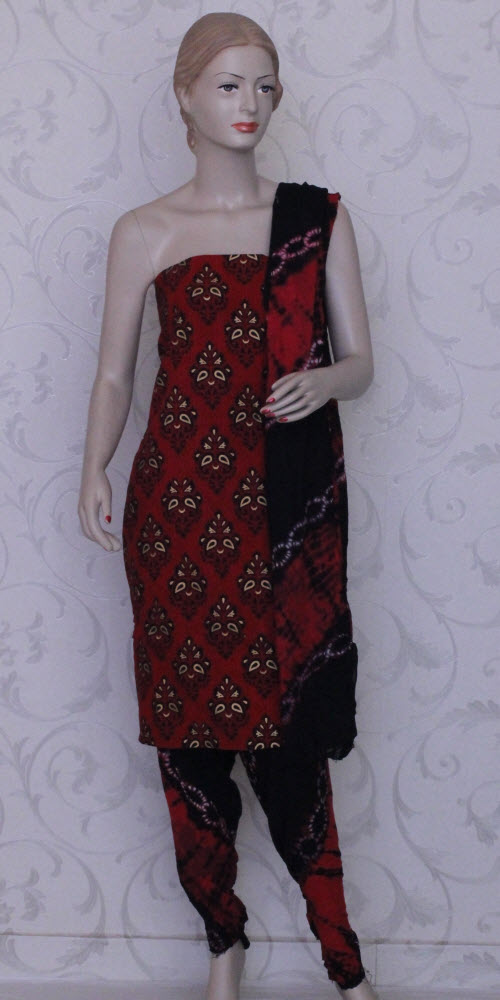 Gold Print Cotton Suit Un-stitched 12448