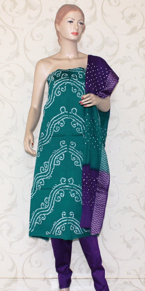 Bandhani (Tie & Die) Un-Stitched Pure Cotton Suit 12518