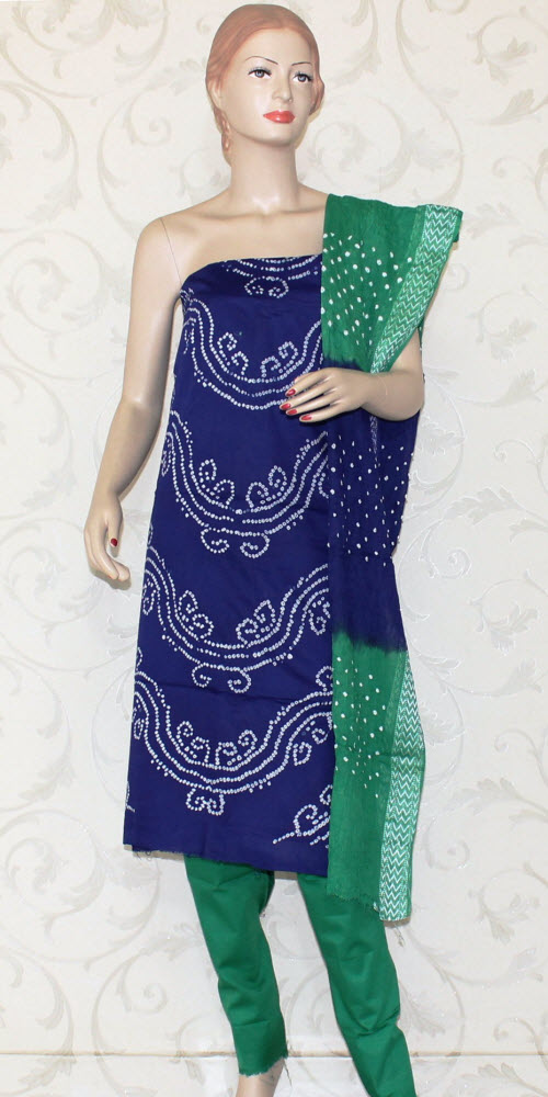 Bandhani (Tie & Die) Un-Stitched Pure Cotton Suit 12521