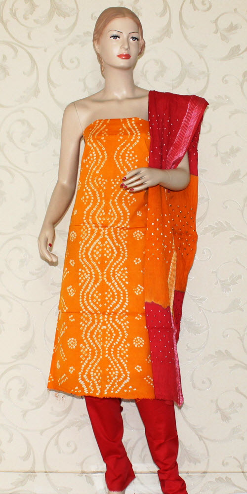 Bandhani (Tie & Die) Un-Stitched Pure Cotton Suit 12531