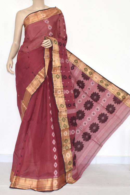 Move Handwoven Bengali Tant Cotton Saree (Without Blouse) 17333
